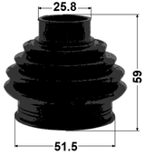 2315P-CCR - BOOT OUTER CV JOINT REAR KIT PVC 51.5X59X25.8
