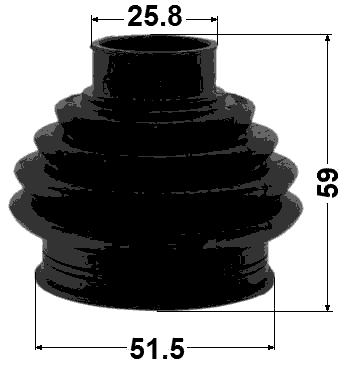 2315P-CCR - BOOT OUTER CV JOINT REAR KIT PVC 51.5X59X25.8