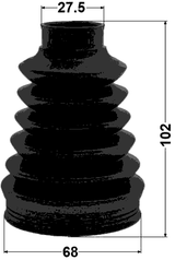 2315P-TMT - BOOT INNER CV JOINT KIT PVC 68X102X27.5