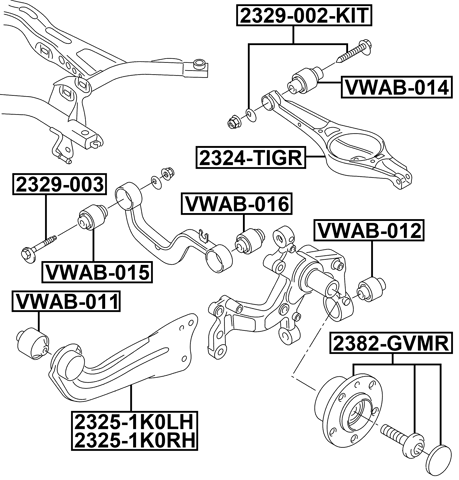 2325-1K0RH - REAR RIGHT TRAILING ROD