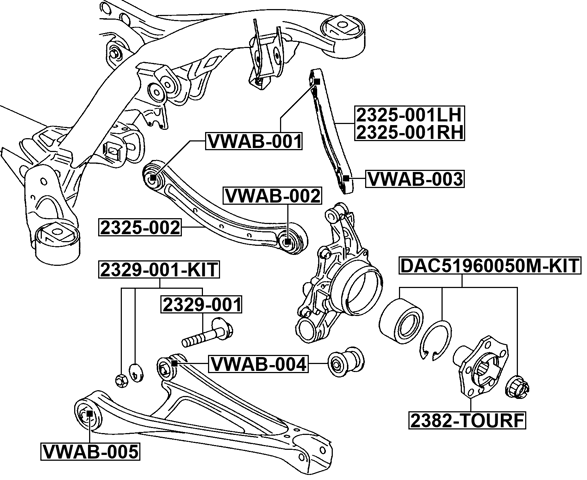2329-001-KIT - REPAIR KIT, CAMBER ADJUSTING ECCENTRIC BOLT (SET, SET FOR ONE SIDE)