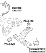 23603-003 - LEVEL SENSOR, FRONT RIGHT (WITH LINK)