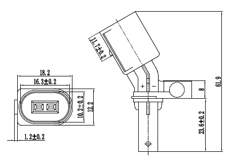 23606-008 - ABS SENSOR REAR LEFT