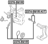 2374-5M1R-KIT - REAR CALIPER SLIDE PIN KIT