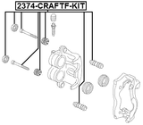 2374-CRAFTF-KIT - FRONT CALIPER SLIDE PIN KIT
