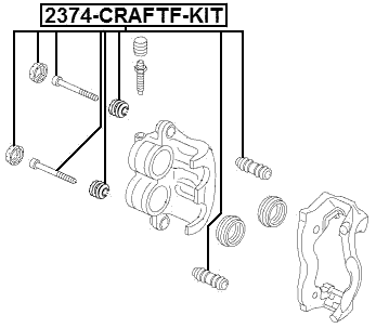 2374-CRAFTF-KIT - FRONT CALIPER SLIDE PIN KIT