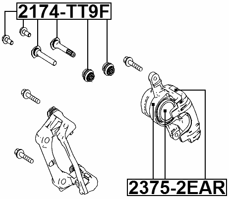 2375-2EAR - REAR BRAKE CALIPER REPAIR KIT (SET FOR ONE SIDE)