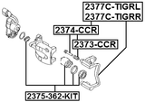 2375-362-KIT - REPAIR KIT, REAR CALIPER PISTON D41