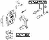 2375-T6F - FRONT BRAKE CALIPER REPAIR KIT (SET FOR ONE SIDE)