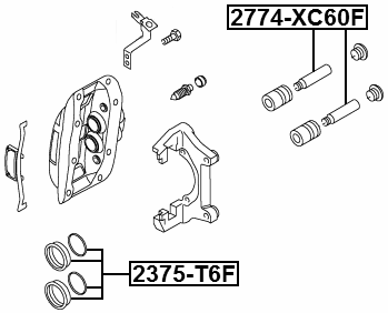 2375-T6F - FRONT BRAKE CALIPER REPAIR KIT (SET FOR ONE SIDE)