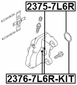 2376-7L6R-KIT - REPAIR KIT, REAR CALIPER PISTON D43.9