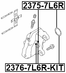 2376-7L6R-KIT - REPAIR KIT, REAR CALIPER PISTON D43.9