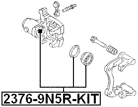 2376-9N5R-KIT - REPAIR KIT, REAR CALIPER PISTON WITH MECHANISM D34