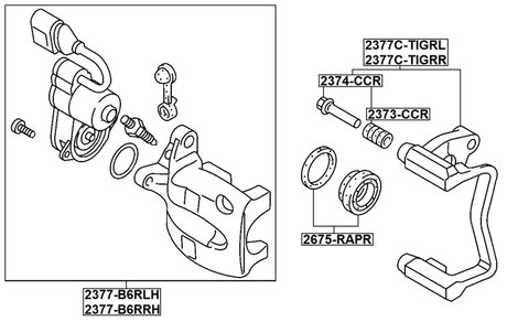 2377-B6RLH - REAR LEFT BRAKE CALIPER ASSEMBLY (INCLUDING SERVO MOTOR WITH BRACKET)