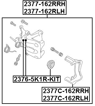 2377C-162RLH - REAR LEFT BRAKE CALIPER BRACKET CARRIER (WITH SLIDE PINS)