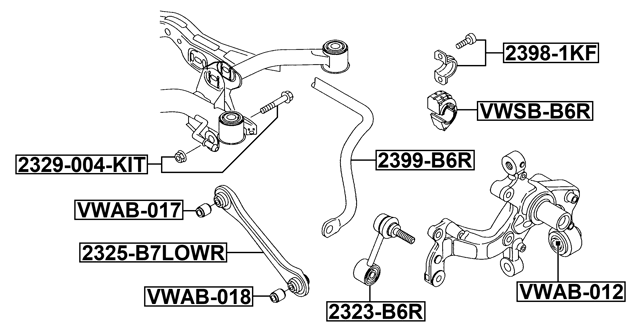 2398-1KF - RETAINER REAR STABILIZER (INCLUDING BOLTS)