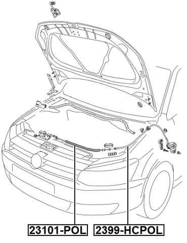 2399-HCPOL - CABLE ASSEMBLY HOOD LOCK CONTROL