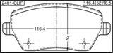 2401-CLIF - PAD KIT, DISC BRAKE, FRONT - KIT (INCLUDING BOLTS, WITH ANTI-RATTLE SPRING)