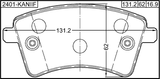 2401-KANIIF - PAD KIT, DISC BRAKE, FRONT - KIT (INCLUDING BOLTS, WITH ANTI SQUEAL SHIM)