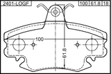 2401-LOGF - PAD KIT, DISC BRAKE, FRONT - KIT (INCLUDING BOLTS, WITH ANTI SQUEAL SHIM)