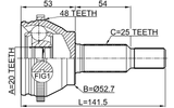 2410-ARKA48R - OUTER CV JOINT REAR 20X52.7X25