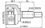2410-KAPT - OUTER CV JOINT 23X52.5X25