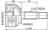 2410-LOGI - OUTER CV JOINT 28X48.9X21