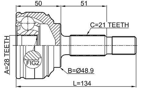 2410-LOGI - OUTER CV JOINT 28X48.9X21