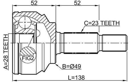 2410-LOGII - OUTER CV JOINT 28X49X23