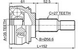 2410-MEGIII - OUTER CV JOINT 35X56.6X27