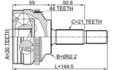 2410-SYMBA44 - OUTER CV JOINT 30X52.2X21