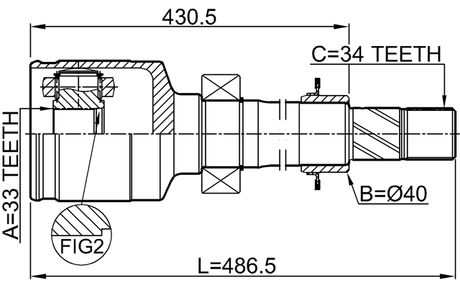 2411-CAPTRH - INNER CV JOINT RIGHT 33X40X34