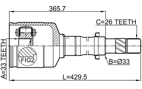 2411-DUSTMTRH - INNER CV JOINT RIGHT 33X33X26
