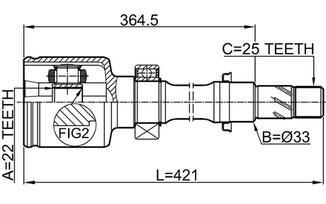 2411-FLUERH - INNER CV JOINT RIGHT 22X33X25