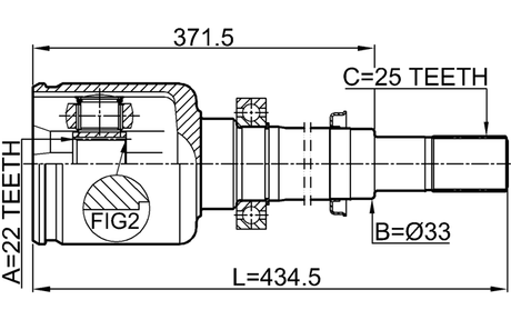 2411-FLURH - INNER CV JOINT RIGHT 22X33X25