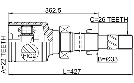 2411-KANGIIRH - INNER CV JOINT RIGHT 22X33X26