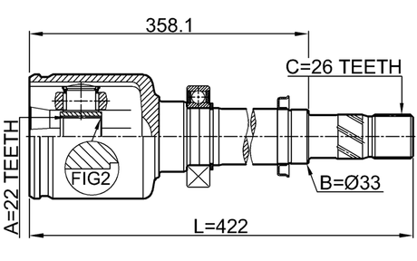 2411-KANIIRH - INNER CV JOINT RIGHT 22X33X26