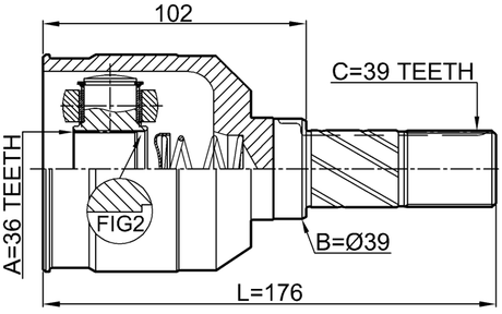 2411-MEGIIILH - INNER CV JOINT LEFT 36X39X39