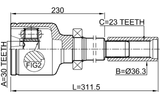 2411-MEGIIRH - INNER CV JOINT RIGHT 30X36.3X23