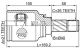 2411-SANIIRH - INNER CV JOINT RIGHT 21X40X26