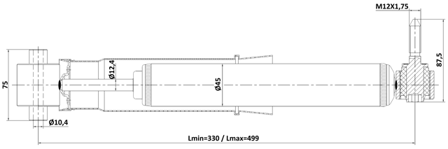 24110-001R - REAR SHOCK ABSORBER GAS.TWIN TUBE