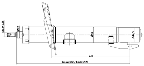 24110-008F - FRONT SHOCK ABSORBER GAS.TWIN TUBE