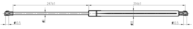 24117-004 - BONNET GAS STRUT L580/330N