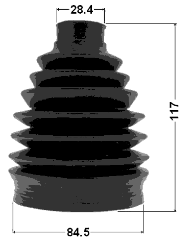 2417P-DUSTAWD - BOOT OUTER CV JOINT KIT PVC 84.5X117X28.4