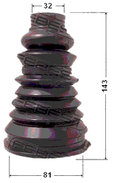 2417P-LOG - BOOT OUTER CV JOINT KIT PVC 81X143X32