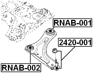 2420-001 - BALL JOINT FRONT LOWER ARM