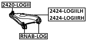 2420-LOGII - BALL JOINT FRONT LOWER ARM