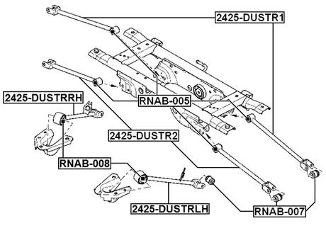 2425-DUSTRLH - REAR LEFT TRAILING ROD