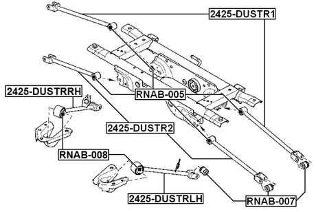 2425-DUSTRRH - REAR RIGHT TRAILING ROD