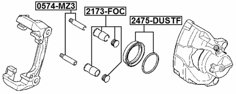 2475-DUSTF - FRONT BRAKE CALIPER REPAIR KIT (SET FOR ONE SIDE)